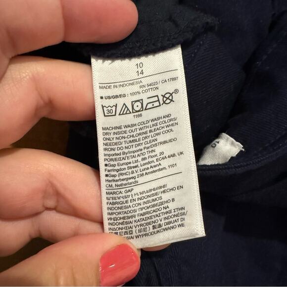 GAP Mid-Rise Loose Straight Leg Khakis In Navy Uniform Size 10 Preppy Office - Picture 15 of 16